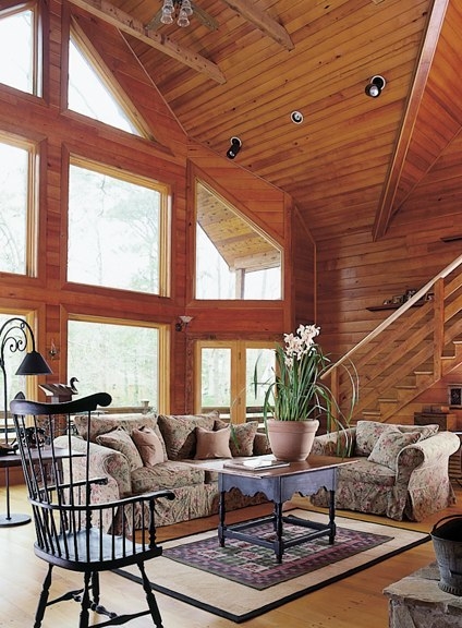 Log Cabin Homes & Kits: Interior Photo Gallery