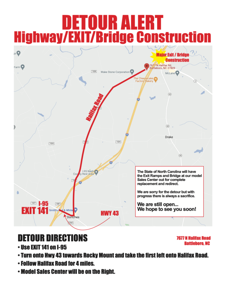 Rocky Mount Sales Center Detour